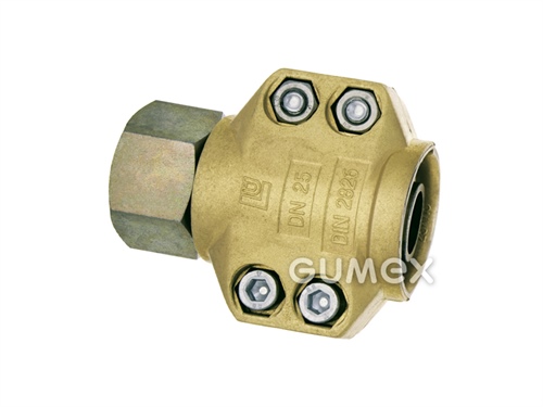 Šroubení pro páru DN 13x6mm, vnitřní závit G 1/2", 18bar, těsnění frenzelit, pára +210°C, voda +120°C, mosaz, svorka mosaz